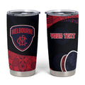Personalized Melbourne Football Tumbler Cup Easter Egg Pattern Red Navy Tribal Dot Art Style