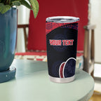 Personalized Melbourne Football Tumbler Cup Easter Egg Pattern Red Navy Tribal Dot Art Style