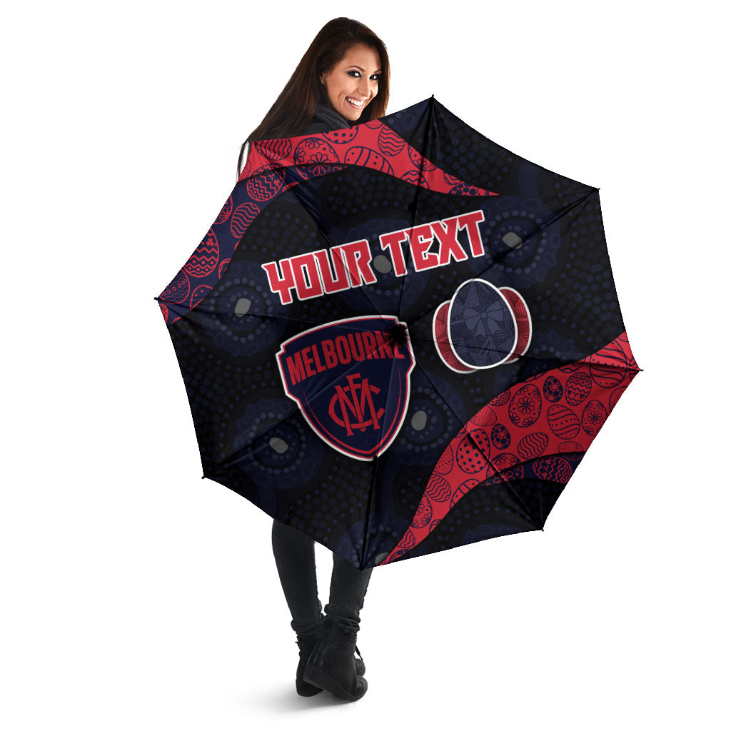 Personalized Melbourne Football Umbrella Easter Egg Pattern Red Navy Tribal Dot Art Style