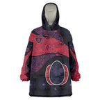 Personalized Melbourne Football Wearable Blanket Hoodie Easter Egg Pattern Red Navy Tribal Dot Art Style