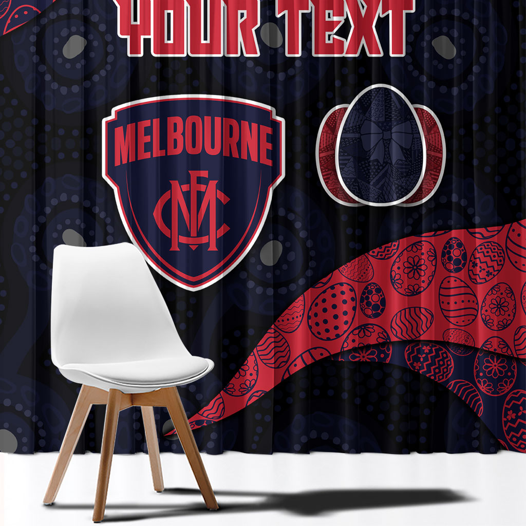 Personalized Melbourne Football Window Curtain Easter Egg Pattern Red Navy Tribal Dot Art Style