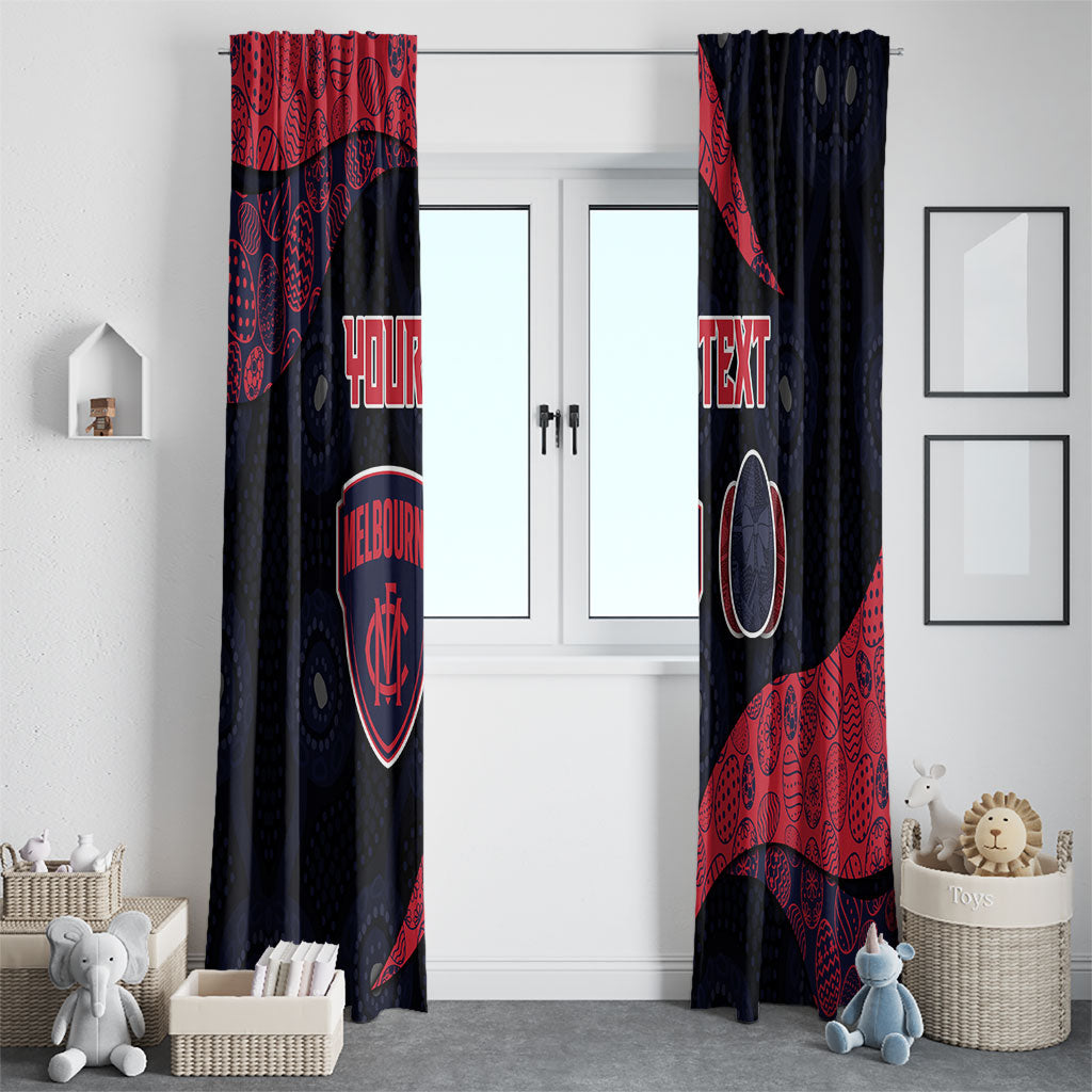 Personalized Melbourne Football Window Curtain Easter Egg Pattern Red Navy Tribal Dot Art Style