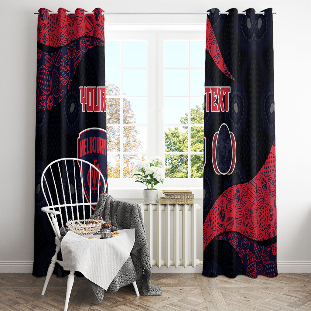 Personalized Melbourne Football Window Curtain Easter Egg Pattern Red Navy Tribal Dot Art Style