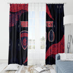 Personalized Melbourne Football Window Curtain Easter Egg Pattern Red Navy Tribal Dot Art Style