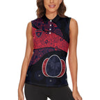 Personalized Melbourne Football Women Sleeveless Polo Shirt Easter Egg Pattern Red Navy Tribal Dot Art Style