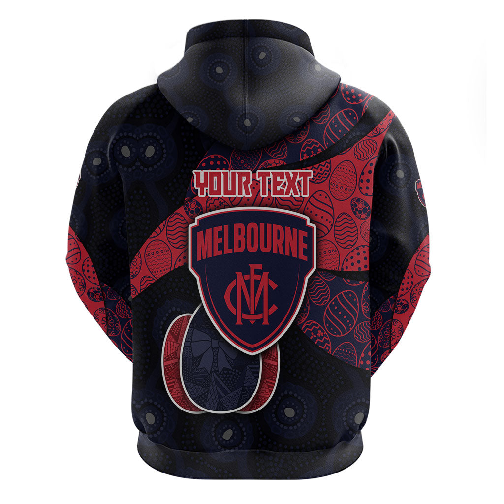 Personalized Melbourne Football Zip Hoodie Easter Egg Pattern Red Navy Tribal Dot Art Style