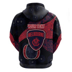 Personalized Melbourne Football Zip Hoodie Easter Egg Pattern Red Navy Tribal Dot Art Style