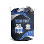 Personalized North Melbourne Football Laundry Basket Easter Egg Pattern Blue White Tribal Dot Art Style