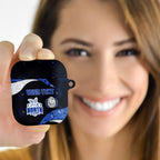 Personalized North Melbourne Football AirPods Case Easter Egg Pattern Blue White Tribal Dot Art Style