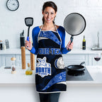 Personalized North Melbourne Football Apron Easter Egg Pattern Blue White Tribal Dot Art Style
