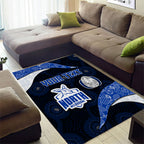 Personalized North Melbourne Football Area Rug Easter Egg Pattern Blue White Tribal Dot Art Style