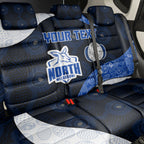 Personalized North Melbourne Football Back Car Seat Cover Easter Egg Pattern Blue White Tribal Dot Art Style
