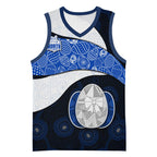 Personalized North Melbourne Football Basketball Jersey Easter Egg Pattern Blue White Tribal Dot Art Style