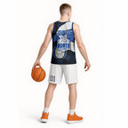 Personalized North Melbourne Football Basketball Jersey Easter Egg Pattern Blue White Tribal Dot Art Style