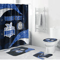 Personalized North Melbourne Football Bathroom Set Easter Egg Pattern Blue White Tribal Dot Art Style