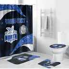 Personalized North Melbourne Football Bathroom Set Easter Egg Pattern Blue White Tribal Dot Art Style