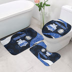 Personalized North Melbourne Football Bathroom Set Easter Egg Pattern Blue White Tribal Dot Art Style