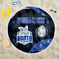 Personalized North Melbourne Football Beach Blanket Easter Egg Pattern Blue White Tribal Dot Art Style