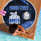 Personalized North Melbourne Football Beach Blanket Easter Egg Pattern Blue White Tribal Dot Art Style