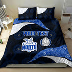Personalized North Melbourne Football Bedding Set Easter Egg Pattern Blue White Tribal Dot Art Style