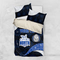 Personalized North Melbourne Football Bedding Set Easter Egg Pattern Blue White Tribal Dot Art Style