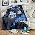 Personalized North Melbourne Football Blanket Easter Egg Pattern Blue White Tribal Dot Art Style