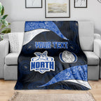 Personalized North Melbourne Football Blanket Easter Egg Pattern Blue White Tribal Dot Art Style