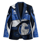 Personalized North Melbourne Football Blazer Easter Egg Pattern Blue White Tribal Dot Art Style