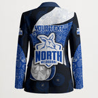 Personalized North Melbourne Football Blazer Easter Egg Pattern Blue White Tribal Dot Art Style