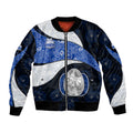 Personalized North Melbourne Football Bomber Jacket Easter Egg Pattern Blue White Tribal Dot Art Style