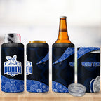 Personalized North Melbourne Football 4 in 1 Can Cooler Tumbler Easter Egg Pattern Blue White Tribal Dot Art Style