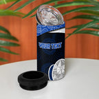 Personalized North Melbourne Football 4 in 1 Can Cooler Tumbler Easter Egg Pattern Blue White Tribal Dot Art Style