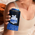Personalized North Melbourne Football 4 in 1 Can Cooler Tumbler Easter Egg Pattern Blue White Tribal Dot Art Style