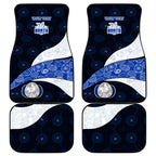 Personalized North Melbourne Football Car Mats Easter Egg Pattern Blue White Tribal Dot Art Style