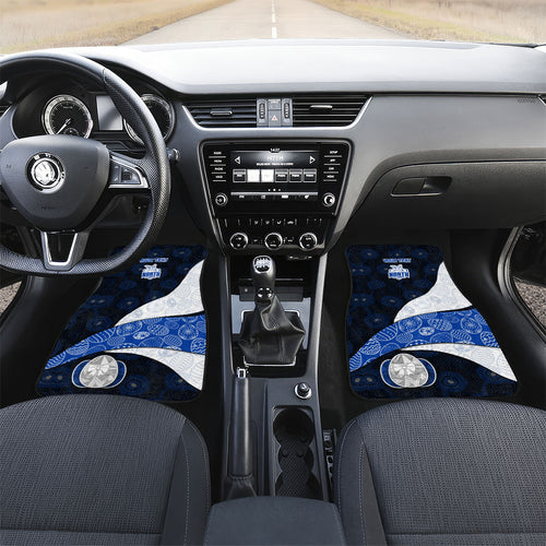 Personalized North Melbourne Football Car Mats Easter Egg Pattern Blue White Tribal Dot Art Style