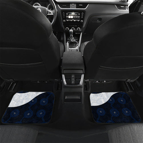 Personalized North Melbourne Football Car Mats Easter Egg Pattern Blue White Tribal Dot Art Style