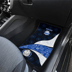 Personalized North Melbourne Football Car Mats Easter Egg Pattern Blue White Tribal Dot Art Style