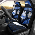 Personalized North Melbourne Football Car Seat Cover Easter Egg Pattern Blue White Tribal Dot Art Style