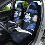 Personalized North Melbourne Football Car Seat Cover Easter Egg Pattern Blue White Tribal Dot Art Style