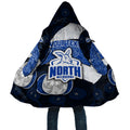 Personalized North Melbourne Football Cloak Easter Egg Pattern Blue White Tribal Dot Art Style
