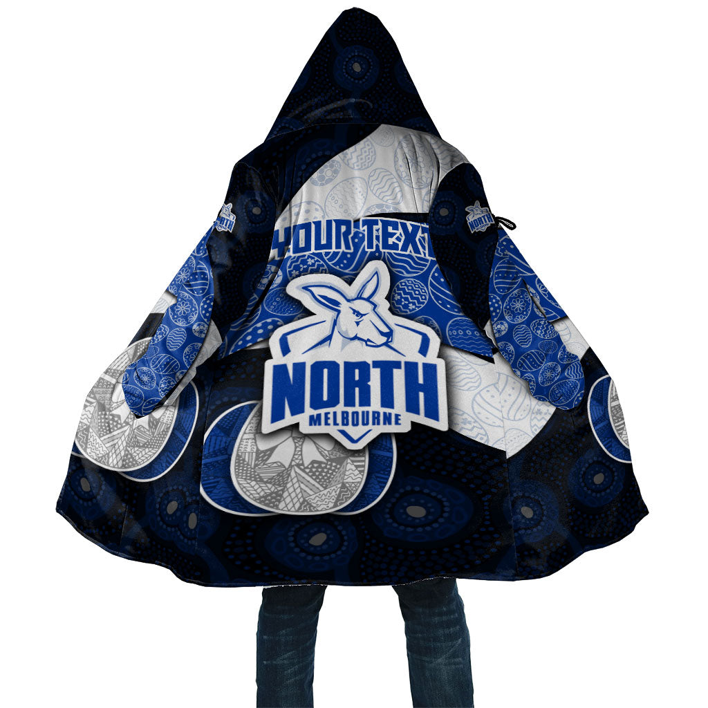 Personalized North Melbourne Football Cloak Easter Egg Pattern Blue White Tribal Dot Art Style