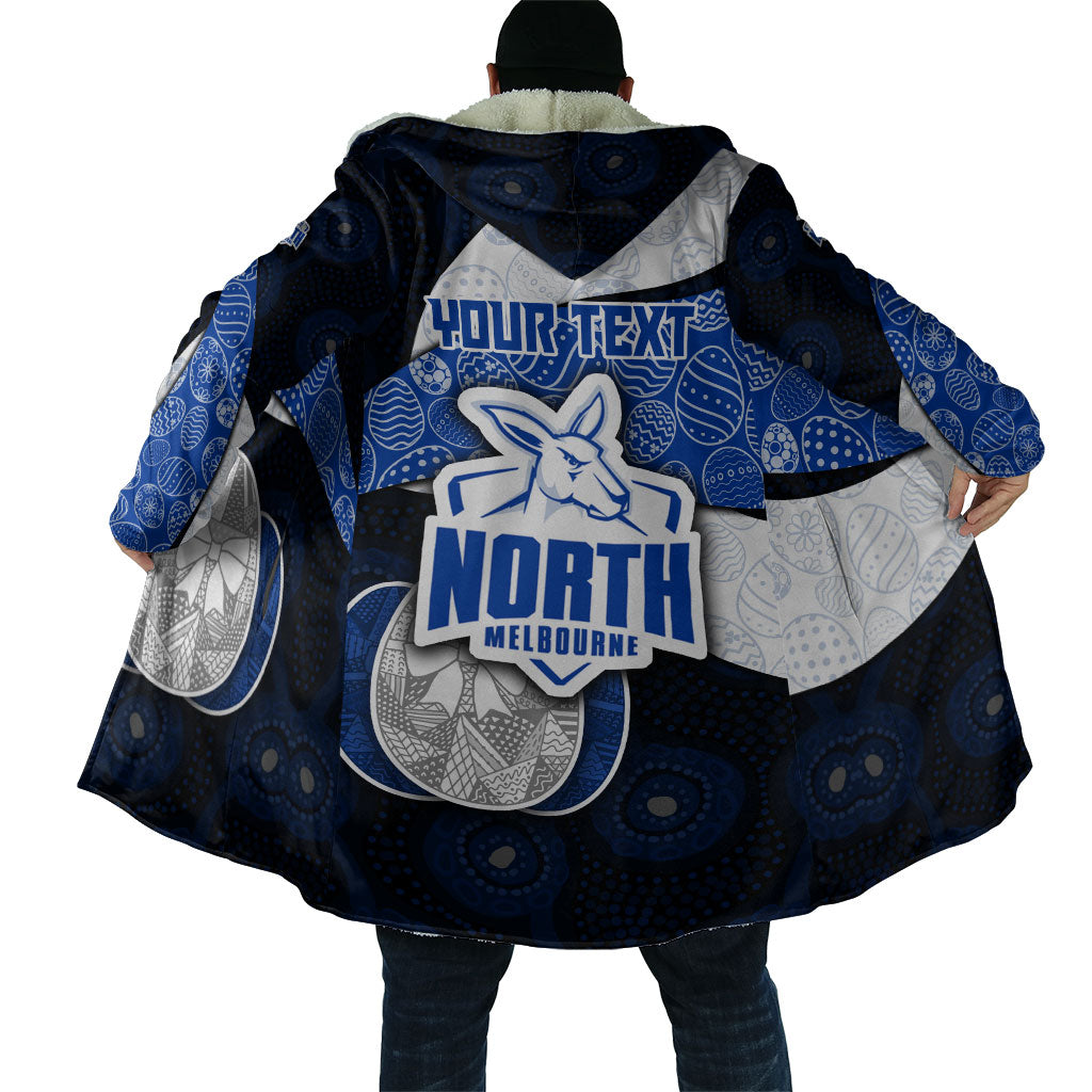 Personalized North Melbourne Football Cloak Easter Egg Pattern Blue White Tribal Dot Art Style