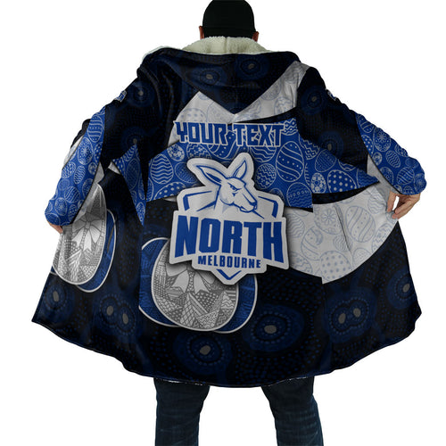 Personalized North Melbourne Football Cloak Easter Egg Pattern Blue White Tribal Dot Art Style