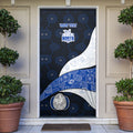 Personalized North Melbourne Football Door Cover Easter Egg Pattern Blue White Tribal Dot Art Style