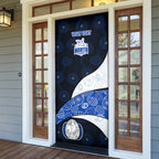 Personalized North Melbourne Football Door Cover Easter Egg Pattern Blue White Tribal Dot Art Style