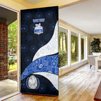 Personalized North Melbourne Football Door Cover Easter Egg Pattern Blue White Tribal Dot Art Style
