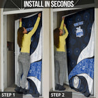 Personalized North Melbourne Football Door Cover Easter Egg Pattern Blue White Tribal Dot Art Style