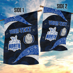 Personalized North Melbourne Football Garden Flag Easter Egg Pattern Blue White Tribal Dot Art Style