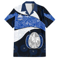 Personalized North Melbourne Football Hawaiian Shirt Easter Egg Pattern Blue White Tribal Dot Art Style