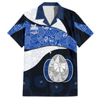 Personalized North Melbourne Football Hawaiian Shirt Easter Egg Pattern Blue White Tribal Dot Art Style